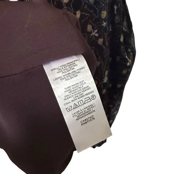 NWT Ann Taylor Floral Purple Navy Blue Sleeveless Blouse Tank Womens XL - Picture 3 of 6